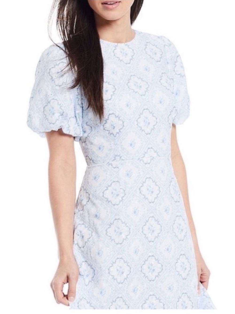 ANTONIO MELANI x Born on Fifth Belmondo Puff Sleeve Tile Print Dress | Size 10